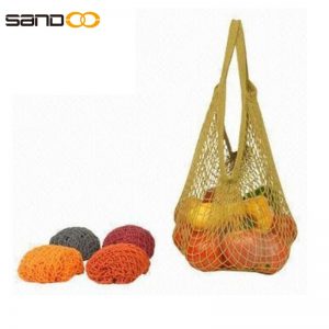 Supermarket cotton mesh shopping bag , fruit mesh bag for women