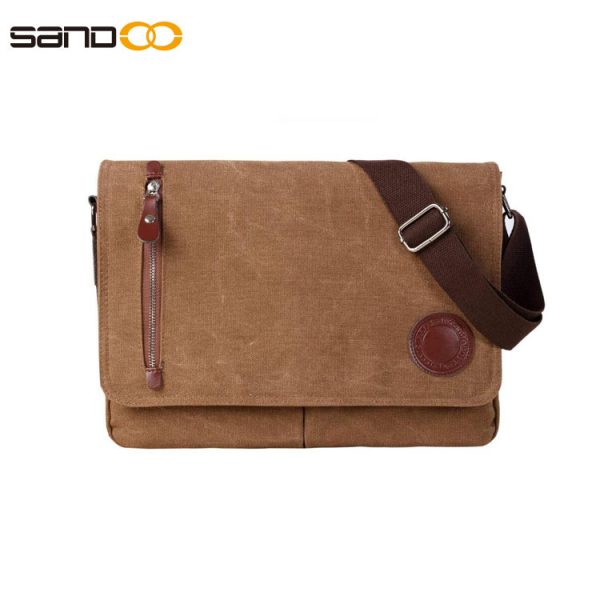 Vintage Canvas Satchel Messenger Bag for Men Women,Travel Shoulder bag 13.5" Laptop Bags Bookbag