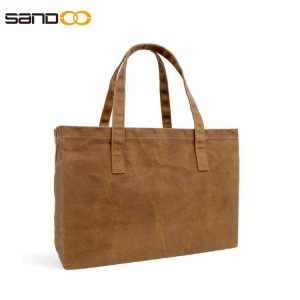 Reusable Grocery Bag Waxed-Canvas Shopping Tote Bag Comfortable Length Handles for travel