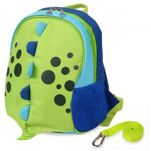 Cute Cartoon Dinosaur Lunch Backpack with Safety Harness Leash Kids Insulated Cooler bag