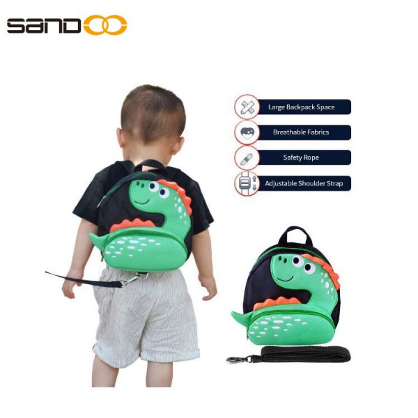 Cute Cartoon Dinosaur Backpack with Safety Harness Leash Anti-Lost Harness Toddler Backpack For Children